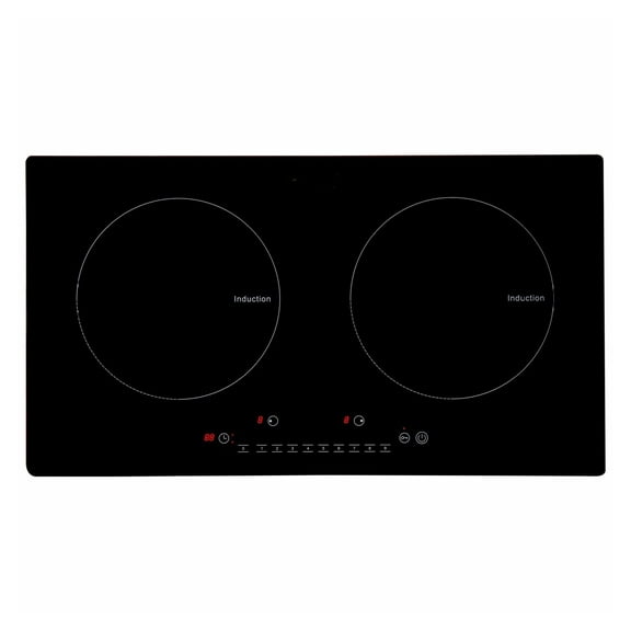 2 Burner Induction Cooktop, 24'' Electric Stove Top Built-in, 1800W Magnetic Cooktop, 9 Heat Levels, Touch Control, Child Lock, Overheat Protection
