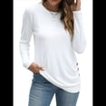 thumbnail image 1 of Camisas de Larga para Mujer, Túnicas, Blusas Holgadas, Elegantes, Cuello Redondo, Suéteres Básicos. L, 1 of 10