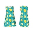 thumbnail image 7 of KLL Lemon Blue Pattern Womens Summer Dresses 2025,Loose Round Neck Sleeveless Sundresses Tank Dresses with Pockets, 7 of 7