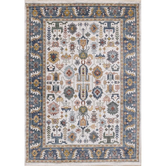 Rug Branch Classic/Traditional Border, Classic Cream Indoor Area Rug - 5' x 8'