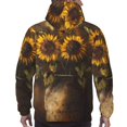 thumbnail image 7 of Naloa Rustic Sunflower Bouquet Men's Casual Hooded Collar Drawstring Hoodies Pullover Sweatshirts Casual Long Sleeve Shirts-4X-Large, 7 of 7