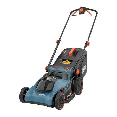 SENIX 40 Volt Max* 17  Cordless Push Lawn Mower  2-in-1 Mulching & Bagging  Brushless Motor  6-position Height Adjustment  Battery and Charger Included (LPPX2-M5)