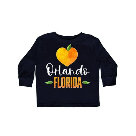 

Inktastic Orlando Florida Orange in Heart Gift Toddler Boy or Toddler Girl Long Sleeve T-Shirt