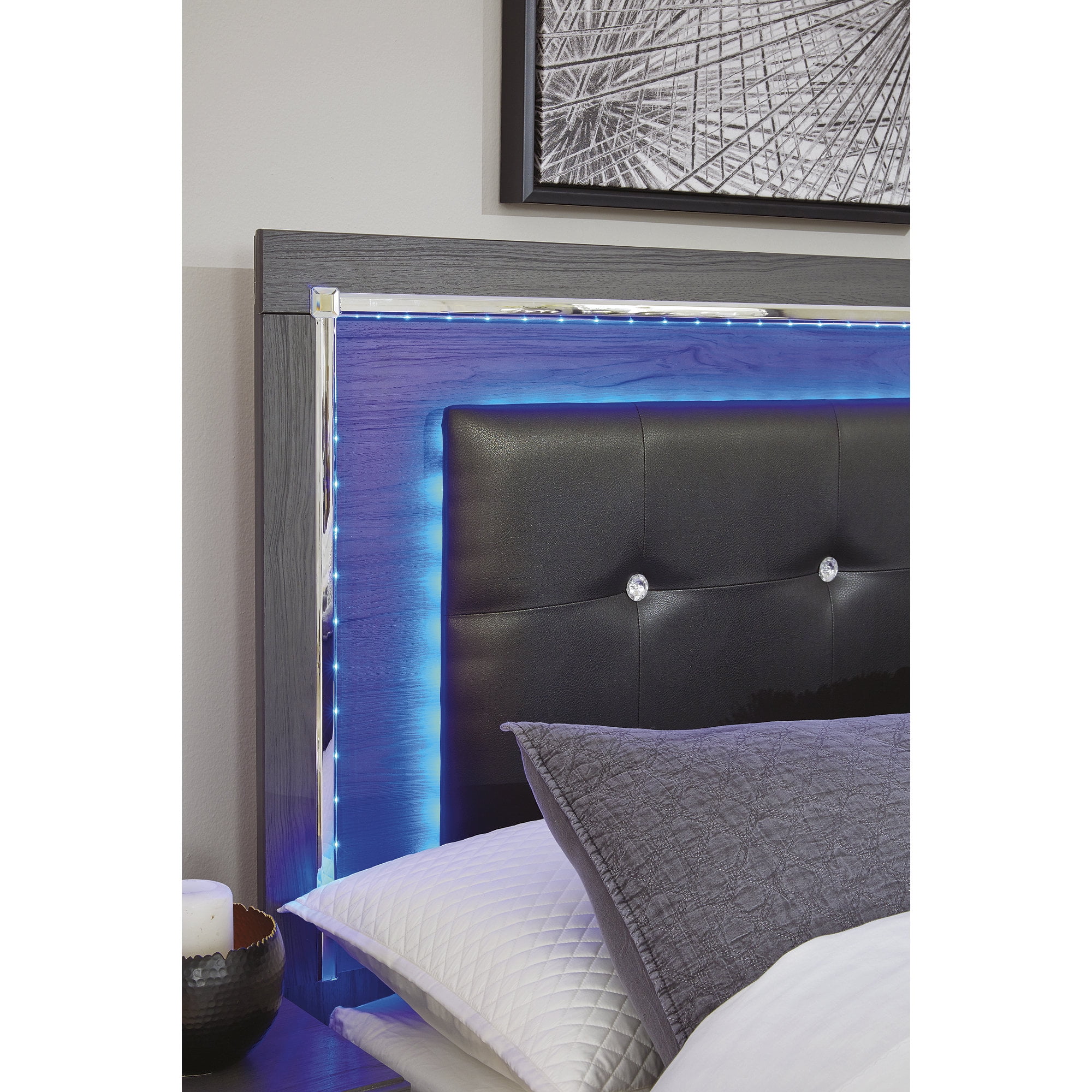 Signature Design by Ashley Lodanna Queen Upholstered Panel Headboard Gray (Headboard Only)
