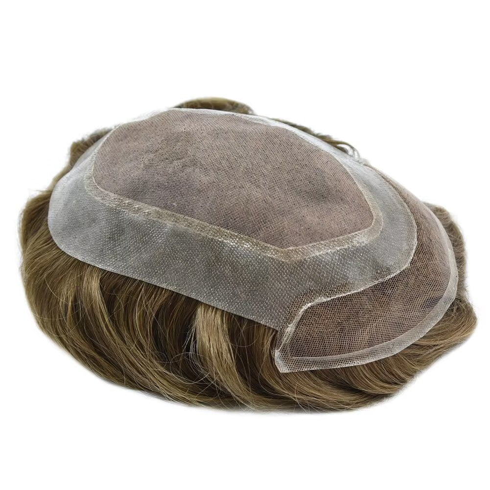 LYRICAL HAIR Toupee for Men Fine Mono Center Mens Hair System Indian Human Hair Replacement Systems French Lace Front Hairpiece for Man Wig Black Brown Blonde Gray Hair Units