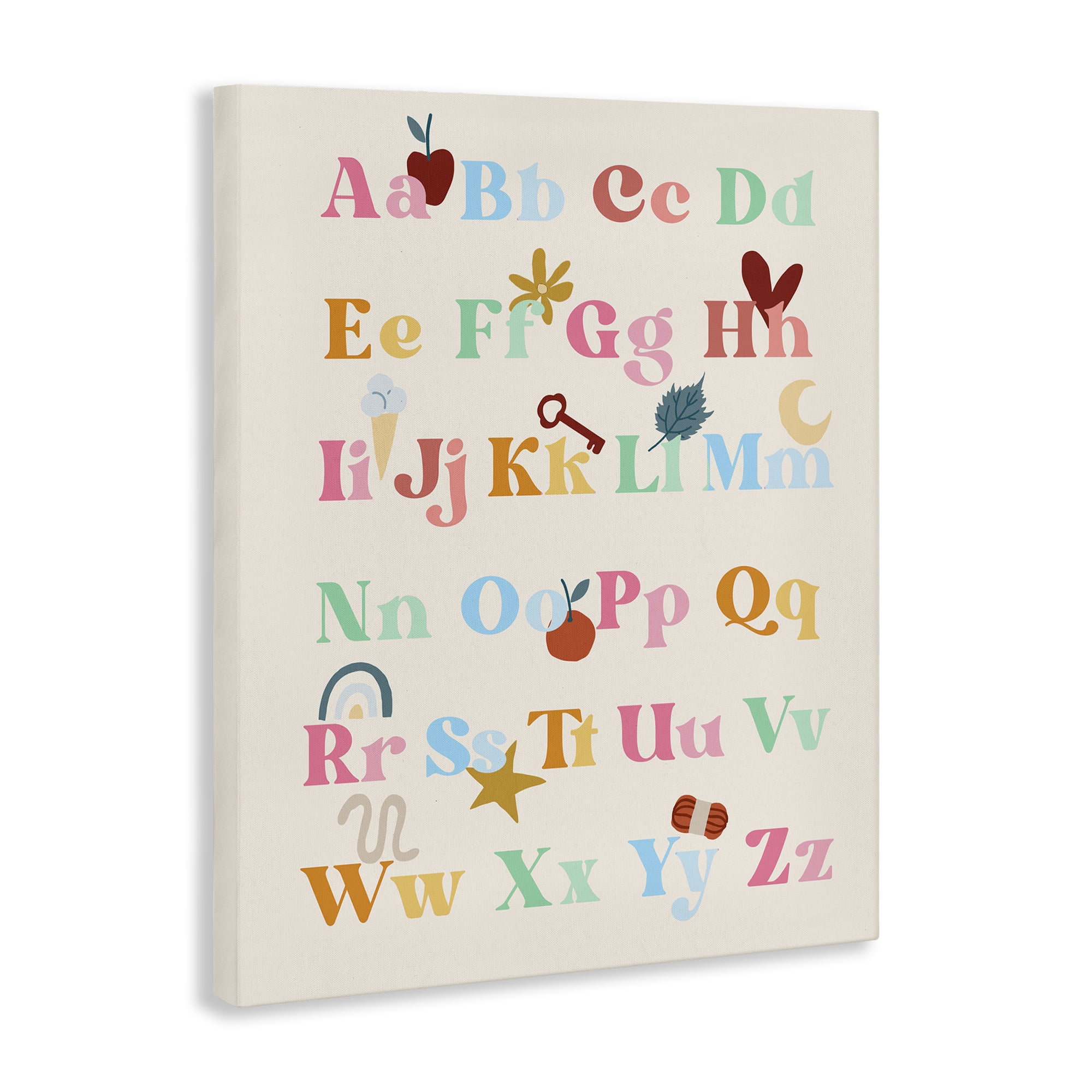 Stupell Industries Fun Alphabet Chart Novelty Painting Gallery Wrapped Canvas Art Print Wall Art, 16 x 20