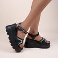 thumbnail image 2 of Sandalias de talla grande 43 para mujer, sandalias negras con plataforma y correa de hebilla, sandalias Punk de tacón alto, zapatos informales a la moda, zapatos de punta abierta para mujer 42 Gao Jinjia LED, 2 of 2