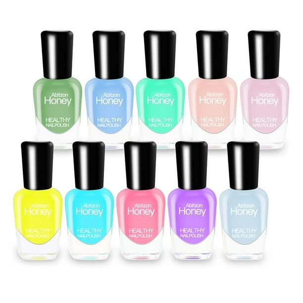 Juego de esmaltes de uñas Abitzon NEW (10 botellas), no tóxico, de secado rápido