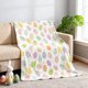 thumbnail image 1 of Manta de conejito de Pascua con estampado de huevos de colores | Manta de poliéster suave de 130 x 140 cm para sofá cama | Decoración navideña de primavera para habitación infantil, 1 of 7