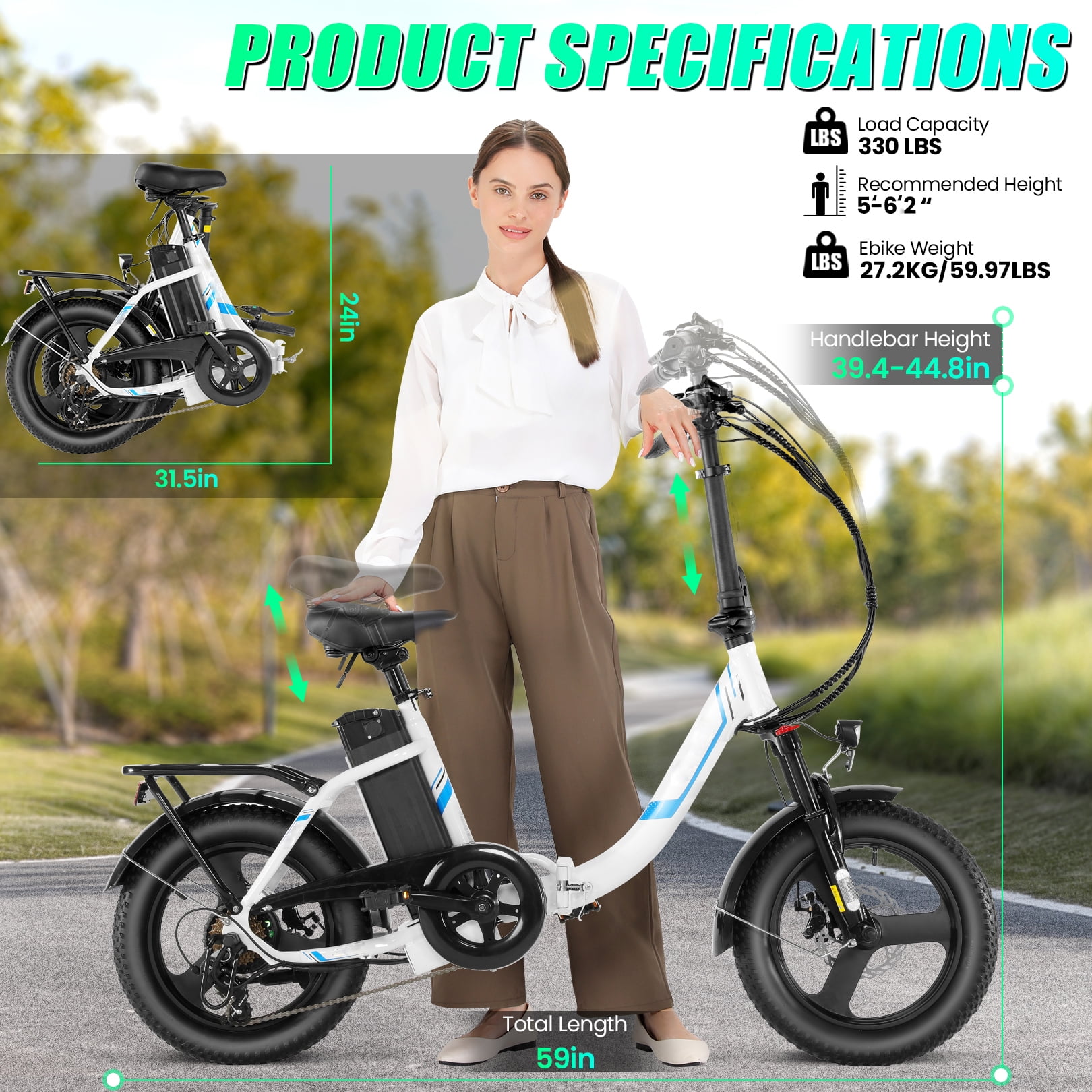 Aazon.co: Bycyla 14’’ Electric Bike, Folding Electric Bicycle For