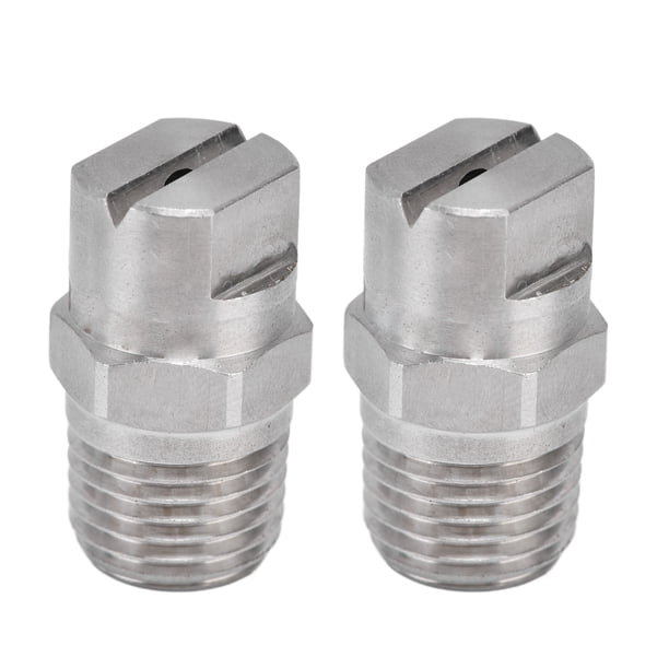 Boquilla de fluJo de agua duradera con Punta de pulverización de ventilador plano de acero inoxidable, gran angular de 2 uds para refrigeración, Eliminación de Fósforo, Lucha