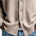 thumbnail image 7 of Lumtrix Mens Waffle Shirt Long Sleeve Button Down Casual Blouses Lightweight Tops Classic Tshirt for Men Khaki L, 7 of 7