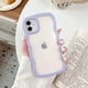 thumbnail image 1 of Funda transparente para iPhone 12/12 Pro de 6,1 pulgadas, lindo marco ondulado rizado transparente estético a prueba de golpes, funda delgada y suave de TPU para niñas y mujeres, color morado JM, 1 of 4