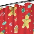 thumbnail image 3 of Red Christmas Gingerbread Man Pattern Shower Curtain 72"x72" ,Bathroom Decorative Shower Curtains Set with 12 Hooks,Modern Waterproof Washable Shower Curtain, 3 of 6