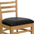 thumbnail image 6 of Flash Furniture HERCULES Series Ladder Back Natural Wood Restaurant Chair - Black Vinyl Seat, 6 of 11