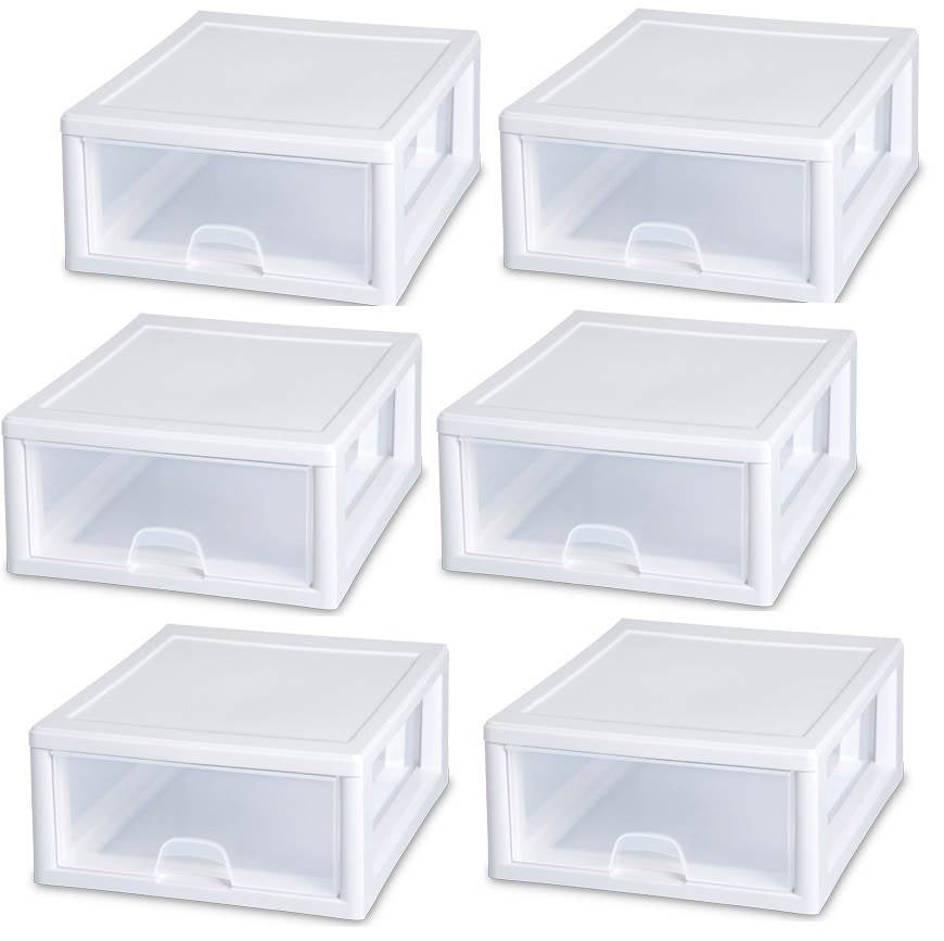 Sterilite 16 Quart Clear Plastic Stacking Storage Drawer Container
