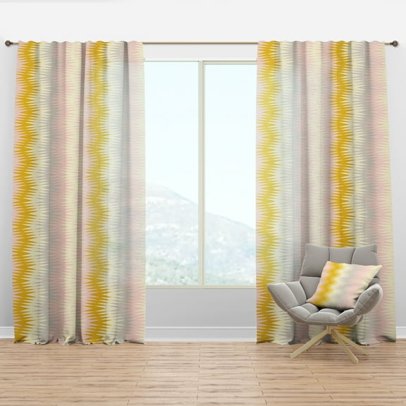 Designart 'Abstract Retro Design IV' Mid-Century Modern Curtain Panel