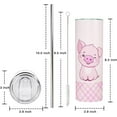 thumbnail image 5 of Pink Pig Tumbler with Straw and Lid, Unique Pig Gifts for Pig Lovers Women, Cute Pig Travel Cup/Coffee Mug/Drinking Glass - Birthday Gifts for Women, Friends Female, Teenage Girls - Pig Cup 20 Oz, 5 of 5