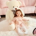 thumbnail image 3 of IKASA Giant Teddy Bear Stuffed Animal Plush Toy,Large Jumbo 47" White Huge Cute Soft Toys,Big Size Fluffy Plushy Fat Oversized Plushie,Gifts for Kids Girls Boys Girlfriend Children, 3 of 5