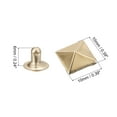 thumbnail image 2 of Unique Bargains 50 Ensembles Rivets à Piques 10mm Pyramide Rivets Rapides Carrés Or Clair, 2 of 5