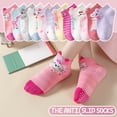 thumbnail image 5 of 12 Pairs Baby Girls Grips Ankle Socks Kids Toddlers Infants Anti Slip Non Skid Funny Cartoon Crew Breathable Cotton Socks, 5 of 6