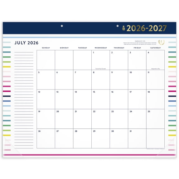 Simplified by Emily Ley for AT-A-GLANCE Academic 2026-2027 Monthly Desk Pad