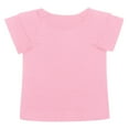 thumbnail image 3 of LIIPEE Girls Shirts Solid Color Ruffles Sleeve Round Neck Plain Tshirts Top Kids Versatile Vacation Tee,Pink,5-6 Years, 3 of 5