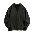 thumbnail image 1 of LOVZFMLL Jackets for Men's Winter Solid Color Sweater Cardigan Button Casual Sweater Sweater Coat, 1 of 4
