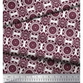 thumbnail image 2 of Soimoi Purple Heavy Canvas Fabric Circle Art Geometric Print Sewing Fabric Yard 58 Inch Wide, 2 of 3