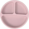 NewWestSilicone Divided Plate with Sucker, 3 Compartments Dining Plate for Kids and Babies-Pink