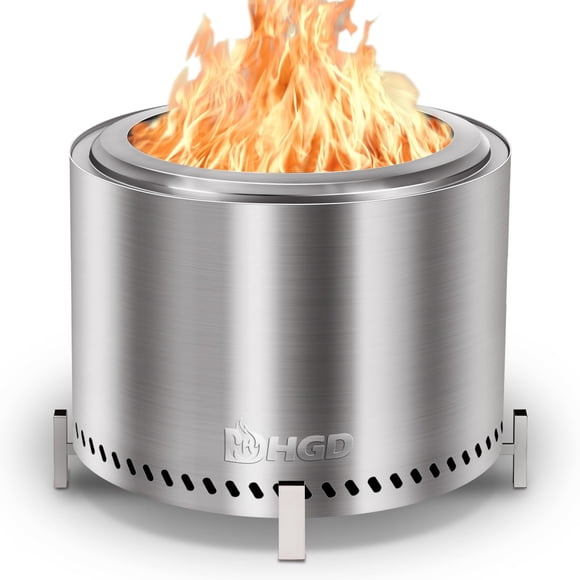 Hoguera sin humo HGD 19.5 con soporte de acero inoxidable