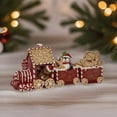thumbnail image 2 of The Bridge Collection 13" Glittery Red Peppermint Candy Gingerbread Christmas Train with Gingerbread Men, Penguin, & Bear Figurine, 2 of 4