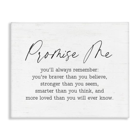 Stupell Industries Farmhouse Promise Me Sentiment Canvas Art, 20 x 16, by Lettered and Lined