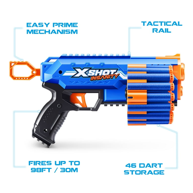 X-Shot Insanity Manic Plastic Dart Blaster with Air Pocket