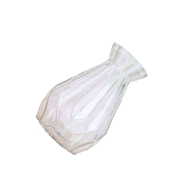 Billuyoard Florero en miniatura para casa de muñecas, decoración elegante para el hogar, pequeños floreros de cristal de origami para flores Artesanía Color transparente