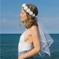 thumbnail image 3 of GOOHOCHY Bride Rose Decor Veil Beautiful Garland Veil for Bride Woman Lady (White), 3 of 8