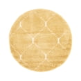 thumbnail image 2 of Unique Loom Rabat Shag Collection Area Rug - Fractured (5' 1" Round Yellow/Ivory), 2 of 5
