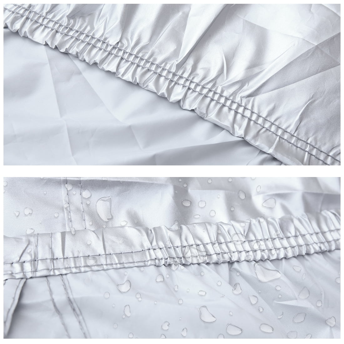 Unique Bargains 190T Car Cover All Weather Rain Snow Sun Heat Resistant Silver 3XXL
