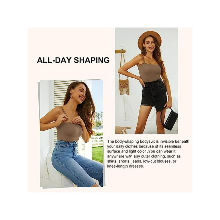 LELINTA Bodysuit Body Shaper for Women Tank Top Backless Shapewear Bodysuit  Shapewear Seamless Sculpting Thong Tummy High Waist With Adjustable Tank Top  