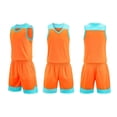 thumbnail image 5 of XINXIAOO Tween Sports Shorts Set Orange Boys Girls Basketball Outfit 2pc Breathable Lightweight Tracksuit Tank Top Track Shorts For Practice and Competition 11-12 Years, 5 of 6