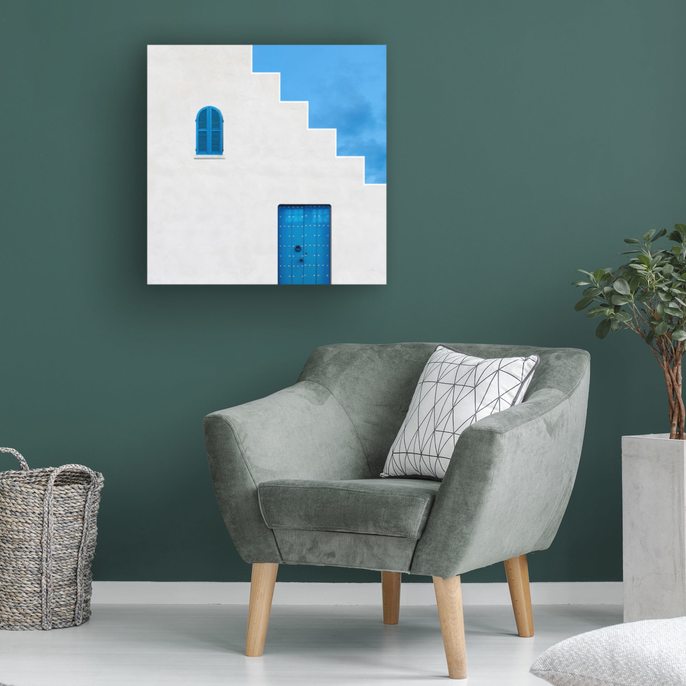 Canvas Wall Art - Alfonso Novillo 'Life In Blue' Wall Art for Living Room, Bedroom, or Office Décor by Trademark Fine Art - 35 x 35 Inches