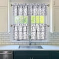 thumbnail image 3 of Daisy Floral Kitchen Curtains Set of 3 - Vintage Cute Tier Curtains with Valance, White & Yellow Boho Print, Rod Pocket 54x18 + 27.5x24 Inch for Small Windows, 3 of 3