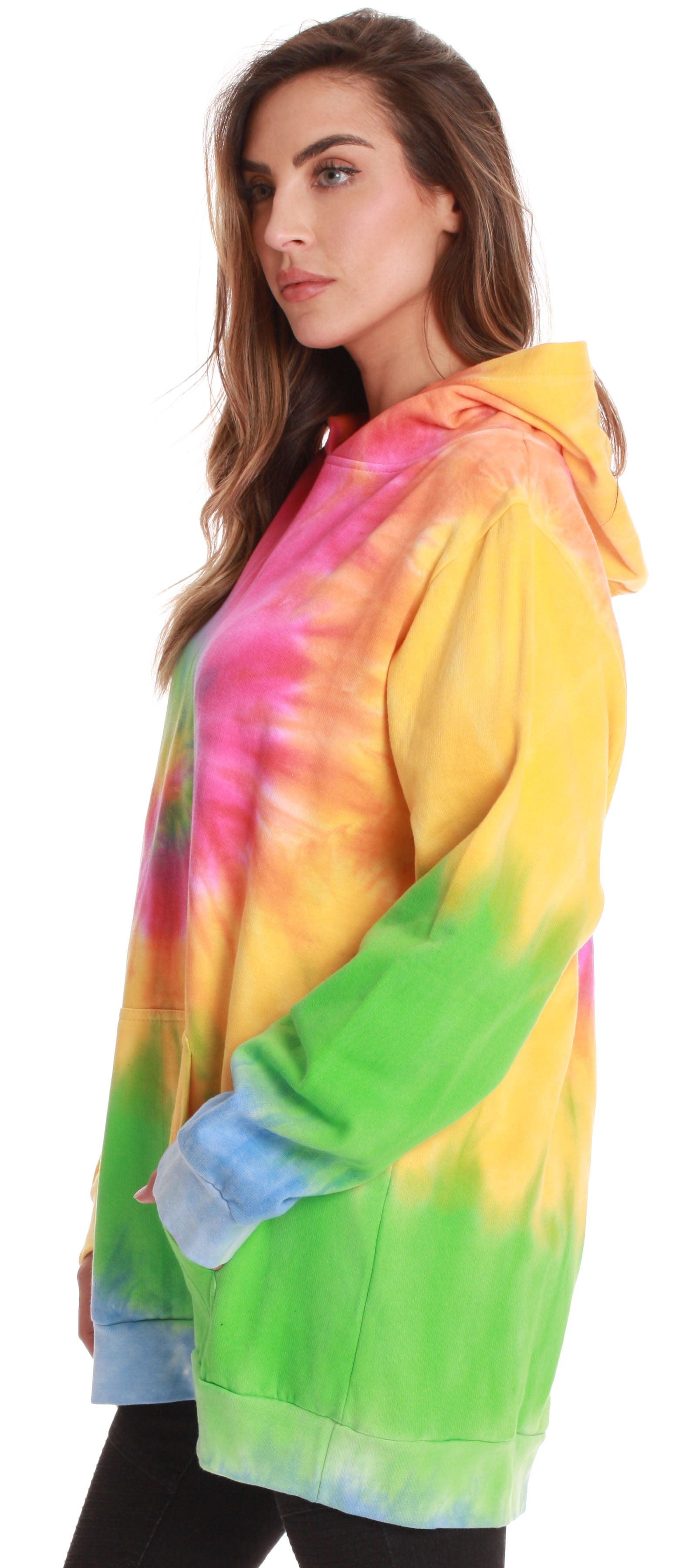 #followme Tie Dye Pullover Hoodie for Men and Women Fleece Hooded Sweatshirt (Tie Dye Pastel, Large)