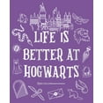 thumbnail image 2 of Girl's Harry Potter Life is Better at Hogwarts Icons  Graphic Tee Purple Berry Small, 2 of 4