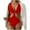 Red, variant on Women's One-Piece Swimsuit with Plunge Neckline and Ruched Sides in Form-Fitting Stretch Fabric for Beach Pool Ready Black M