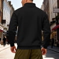 thumbnail image 4 of KHONTS Men's Quarter Zip Pullover Sweatshirts Casual Long Sleeve Tops Fall Winter Fashion Tee Black XXXL, 4 of 9