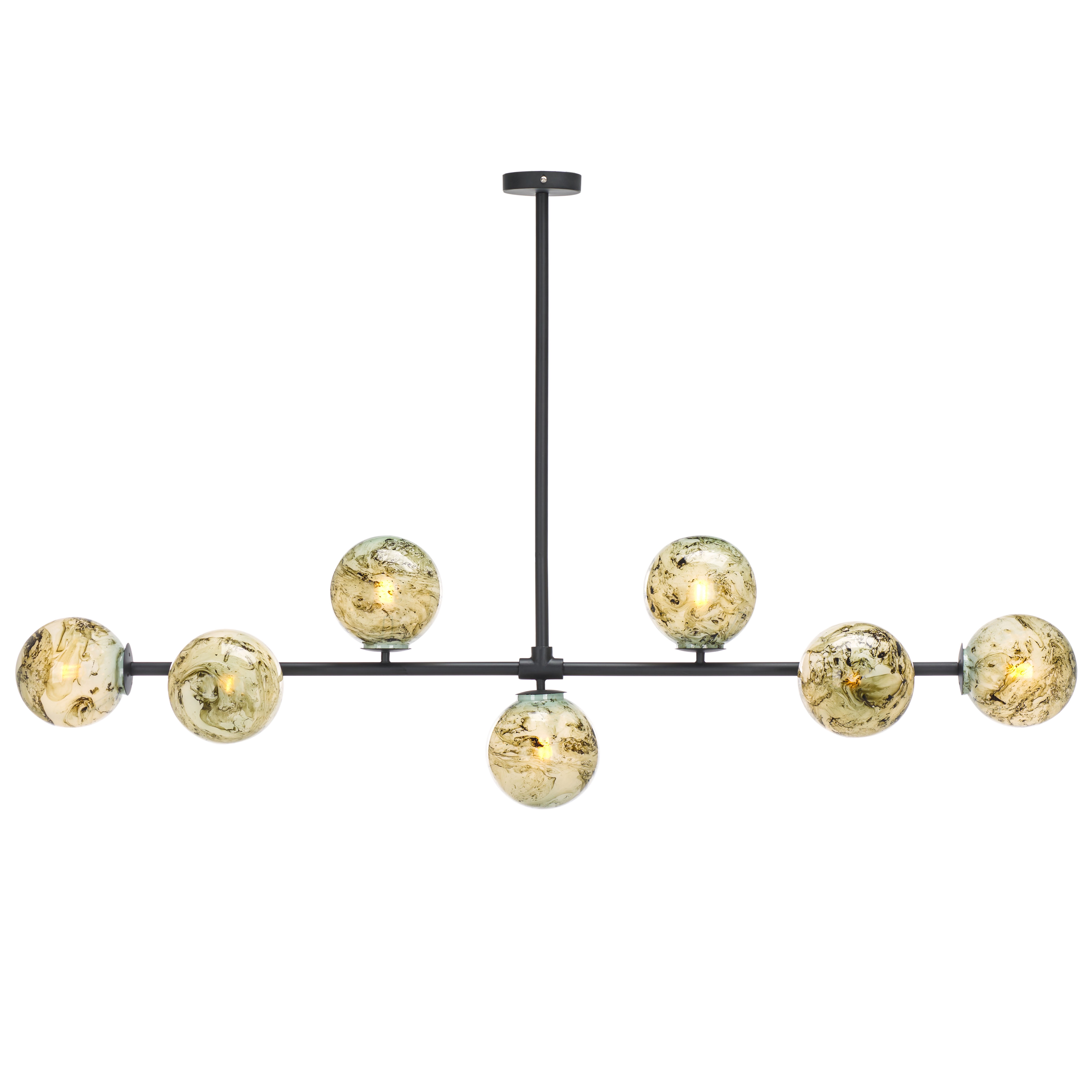 Safavieh Melesa 7-Light 53" Modern Metal Chandelier, Black