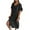 Black, variant on Taqqpue Women's Summer Cotton Line Long Dress Short Sleeve Flowy Swing Dresses Plus Size Loose V Neck Split Comfy Midi Dress