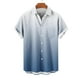 thumbnail image 4 of Blusa y camisa de manga corta con cuello vuelto para hombre, blusa informal de moda con cuello vuelto, estampado degradado, camisa de manga corta con botones, blusa de poliéster para hombre, 4 of 6