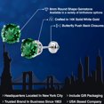 thumbnail image 2 of Gem Stone King 14K White Gold Green Nano Emerald Stud Earrings for Women | 3.30 Cttw | Gemstone May Birthstone | Round 8MM, 2 of 6